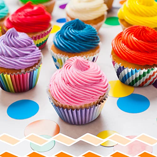 600 Pieces Cupcake Liners Cupcake Wrappers Rainbow Cupcake Cups, Colorful Cake Paper Cup Rainbow Baking Cups For Cake Candy Make Baking Supplies #TOP4