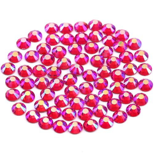 Image of Novani Crystal Rhinestones, Flatback Loose Gemstones 1440pcs Glass Rhinestones for Clothes Shoes Crafts Makeup Nail Art and DIY Decorations(SS20, Light Siam AB)