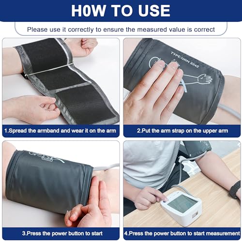 Image of Automatic Upper Arm Blood Pressure Monitor, 2 Users 90 Memory Sets Blood Pressure Machine, Irregular Hearbeat & Pulse Readings BP Monitor with Type-C 5V Cable