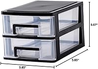 Vista 3 de Caja de cajones de escritorio de 2 capas, contenedores de escritorio, cajones organizadores de almacenamiento de artículos diversos, caja