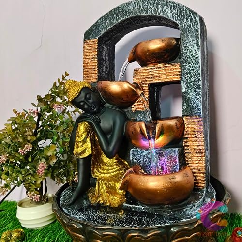 Image of Decorative Water Fountain for Home Decor, Office, Indoor & Outdoor, Garden, Puja Room, Vaastu, Reception, Spa, Gifting. (C-013)