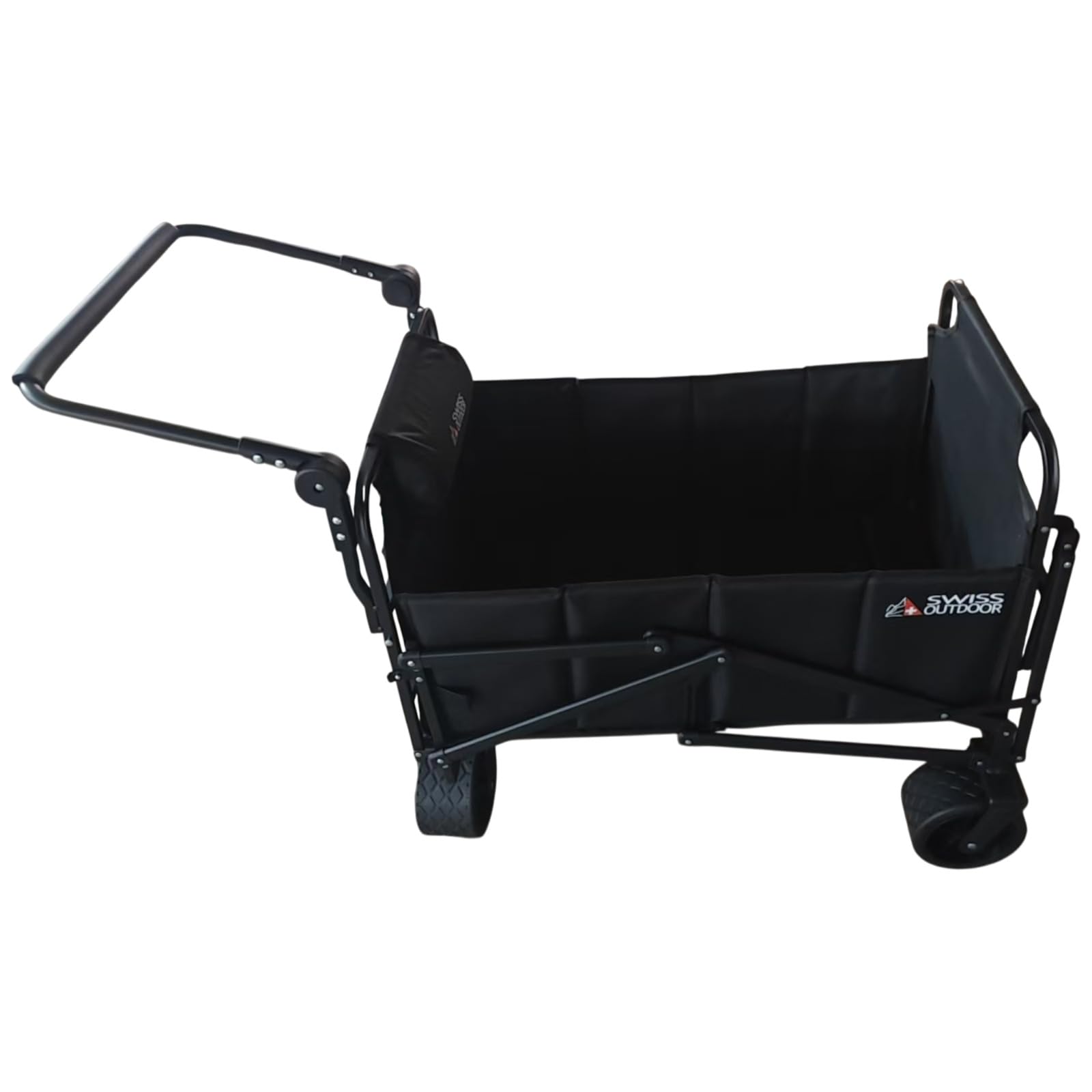 RelaxWagon 2-in-1 Bollerwagen mit Liegefunktion – Faltbarer Camping Transportwagen bis 180 kg, mit Bremsen & Geländerädern, ideal für Camping, Strand, Festival & Vanlife