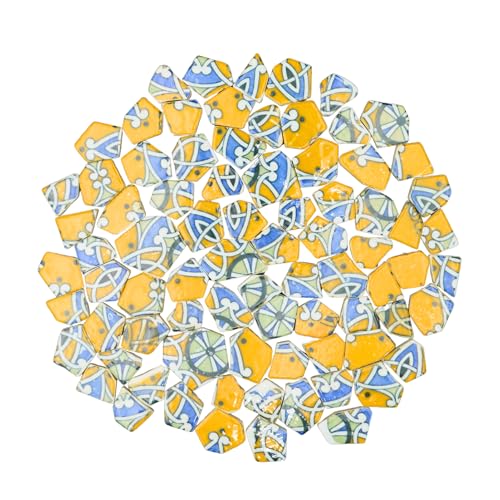 Yuvori 1.1 lbs Modern Abstract Geometric Irregular Porcelain Mosaic Tiles,