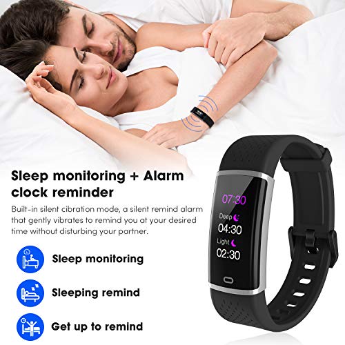 Fitness Watch Activity Tracker with Heart Rate Monitor - Slim Waterproof Smart Watch with Sleep Monitor, Step&Calorie Counter, Pedometer, Call/SNS Remind for Women Men Kids - Thumbnail 3