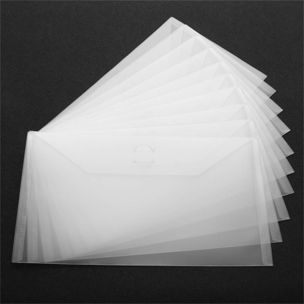 10 pezzi tasche per timbri e fustelle con chiusura a gancio e loop, custodia trasparente per conservare le fustelle per scrapbooking, carta e biglietti da ritaglio