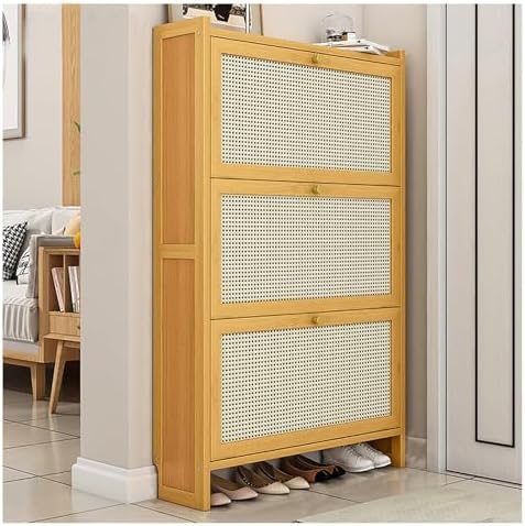 Shoe Storage Cabinet Cabinets Hallway Slim Cupboard Cupboards Hallways Slimline，Slim Woo Shoe Cabinet Freestanding with Hid Stylish Doors for Entryway & Hallway Space Saving Shoe Rack Modern