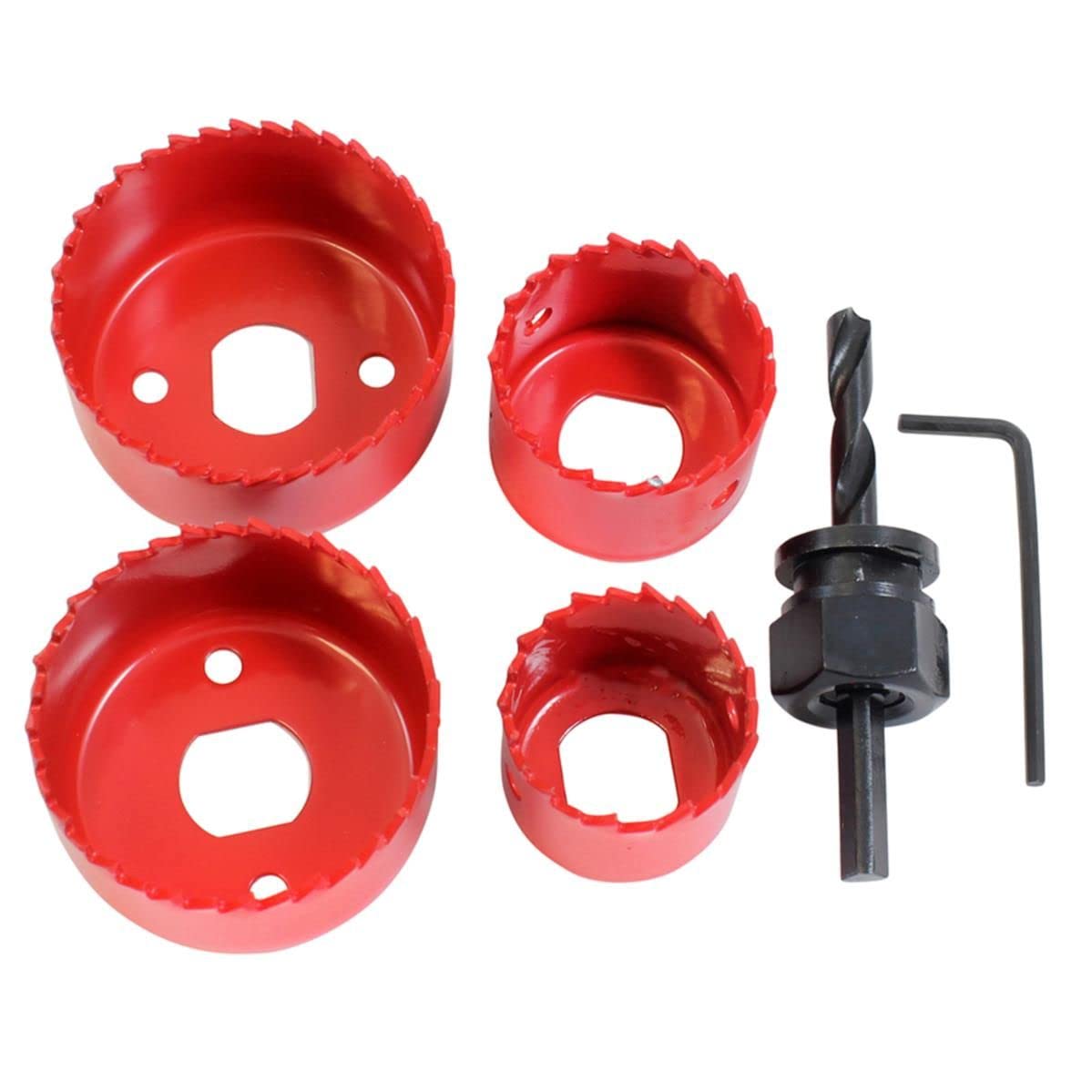 Dekton 6 Piece Holesaw Kit-high-speed Steel, Precision-cut Teeth, Black/Red, 1 Pack/S