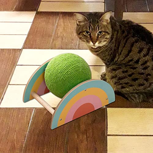 Brinquedo arranhador de gato | Gatos interativos giratórios arranhando bola de corda - Brinquedos de