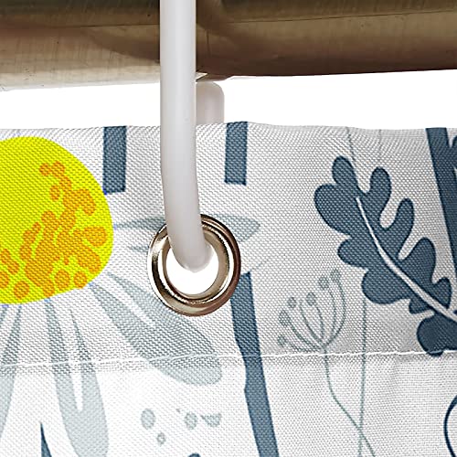 Rideau de douche 165x200cm imperméable fleurs abeilles jaune KnSam - 4
