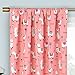 Eclipse Llama Drama Thermal Insulated Single Panel Rod Pocket Room Darkening Privacy Curtains for Nursery, 42 in x 84 in, Coral
