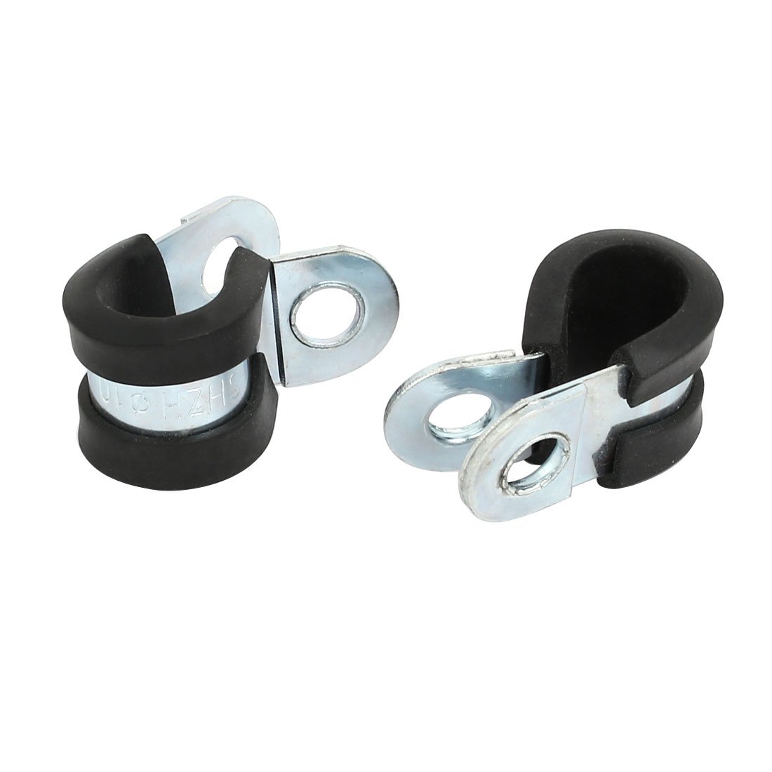 Aexit 10mm Dia fastener EPDM Lined R Shaped Zinc Plated Stainless Steel Pipe Clip Cable Clamp 10pcs Model:52as363qo321