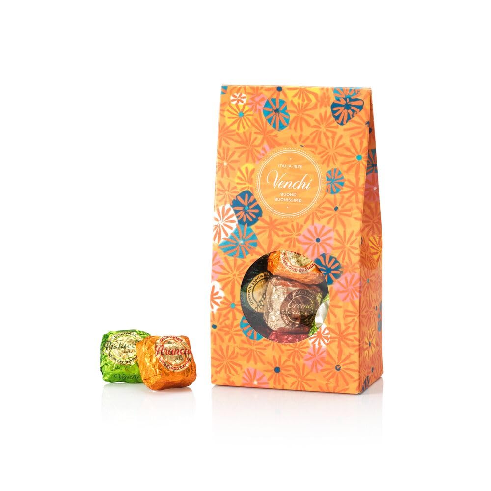 Venchi - Murrine Gift Box with Assorted Chocoviar Chocolates and Roasted Cacao Nibs, 315g, Gluten-Free, No Colourants or Preservatives, Gift Idea