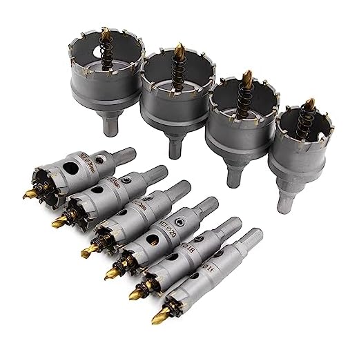 REETAI-FOUR 10Pcs TCT Hole Saw Kit,Tungsten Carbide Tipped Hole Saw Set, Hole Cutter Heavy Duty for Stainless Steel.(5/8"-2-1/8”).