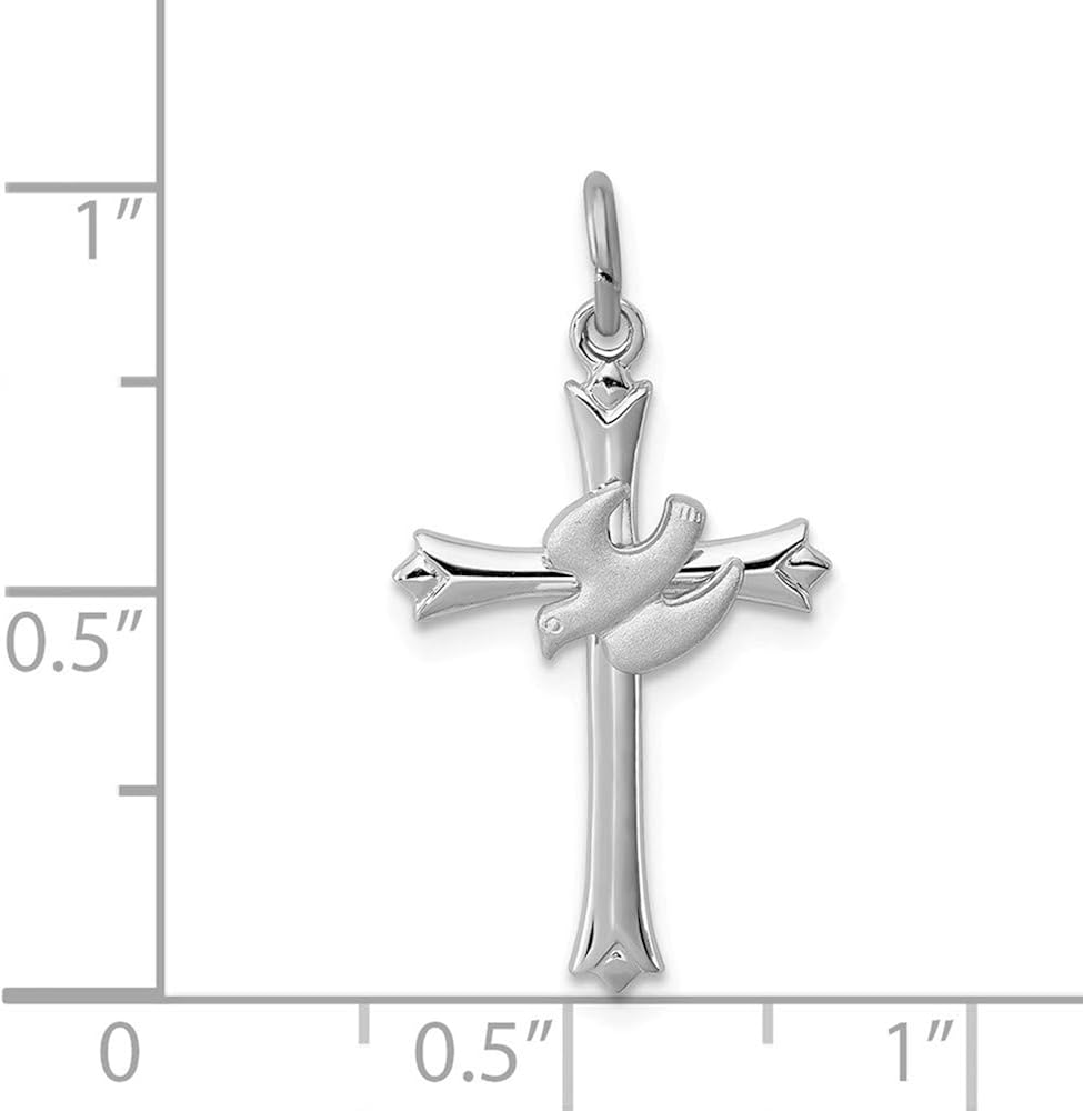 Miniatura 3 de Colgante de plata de ley 925 maciza con diseño de cruz de Espíritu Santo con paloma, 0.906in x 0.551in