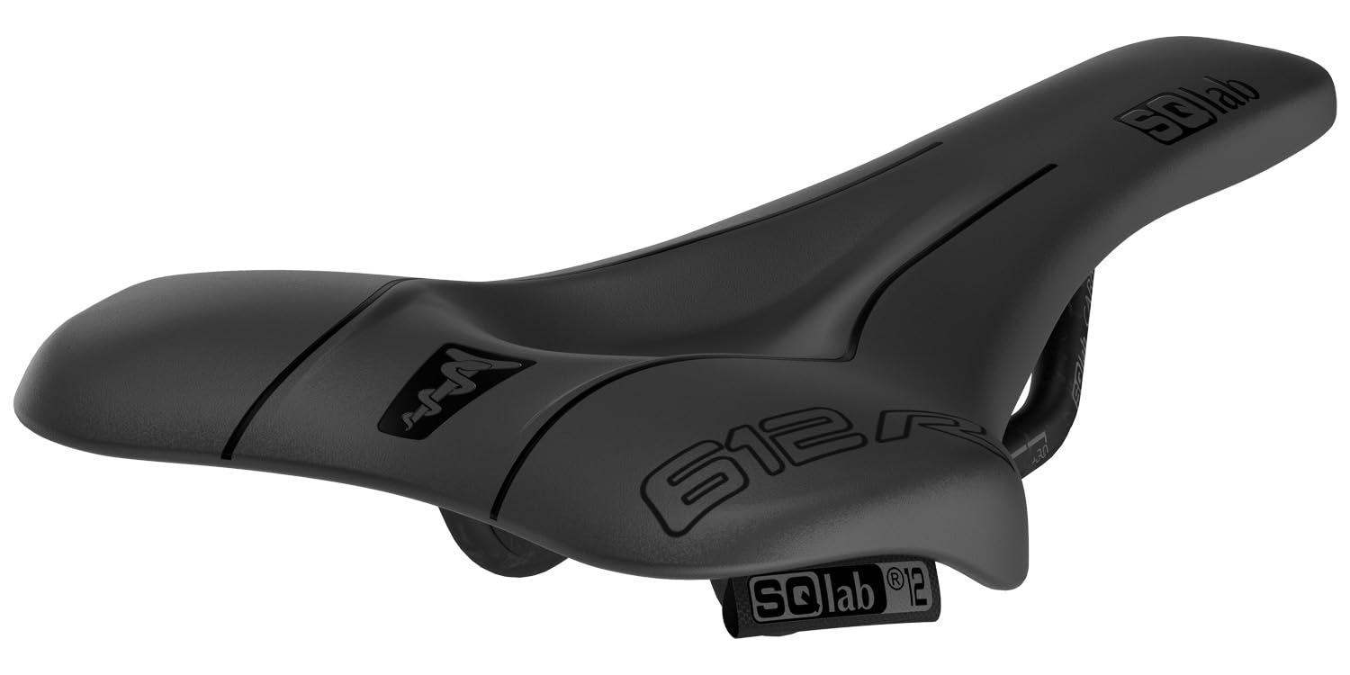 SQlab 612 R Ergowave Carbon Unisex – Adults Bicycle Saddle, 13 cm, Black, Composite Material with Gel Pad, Mountain Bike, Up to 90kg Rider Weight
