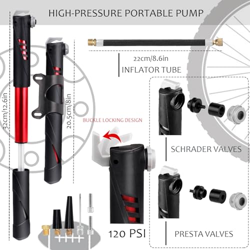Dererste Bicycle Tire Repair Tool Kit & Bicycle Tire Pump, Home Bike Tool Portable Patches Fixes thumb #1