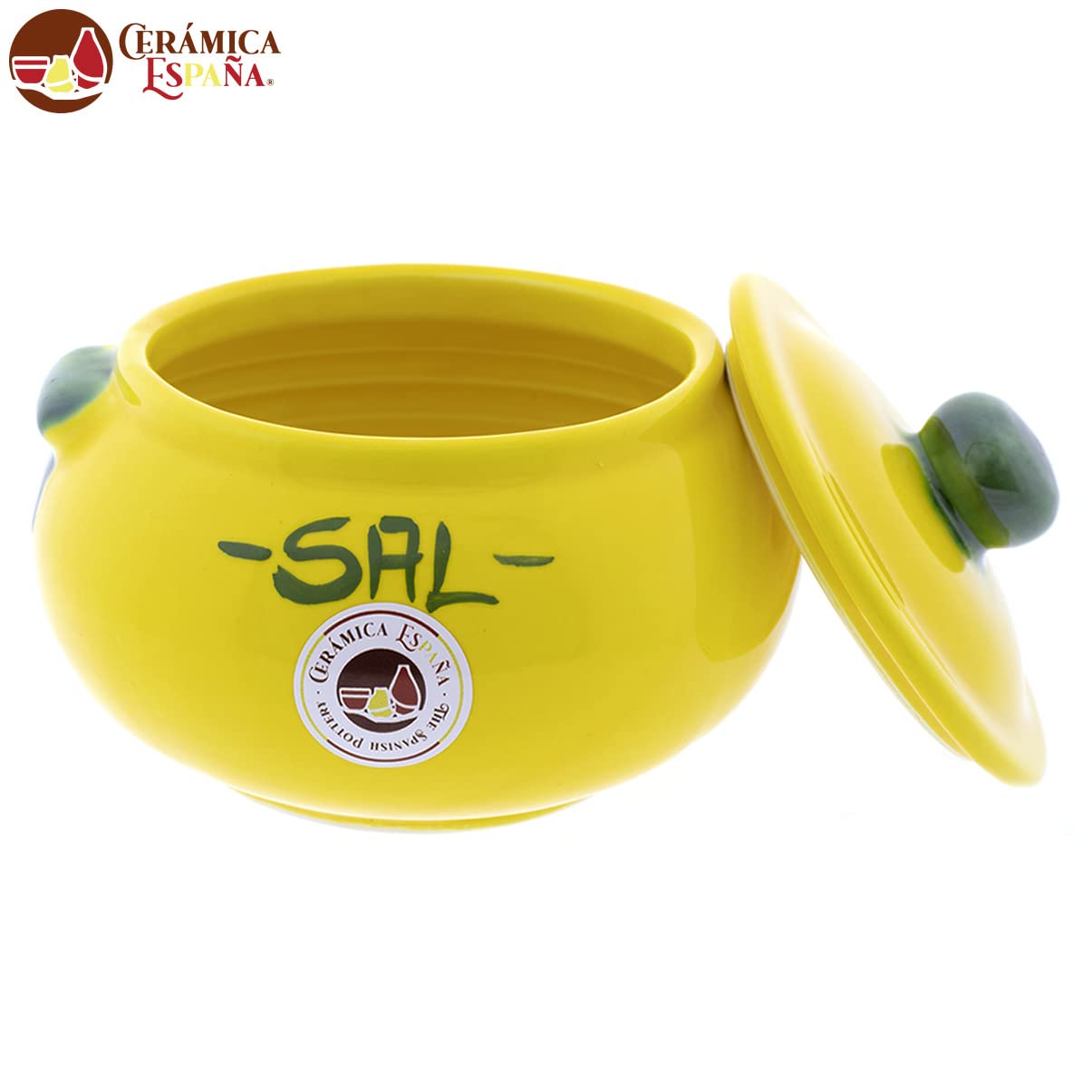 CERÁMICA ESPAÑA | Saliera e zuccheriera cucina | Saliera rustica | Zuccheriera ceramica | Saliera originale | Set x2 - Modello M01 | 100% Decorato a Mano | 16 x 16 x 14 cm / unità