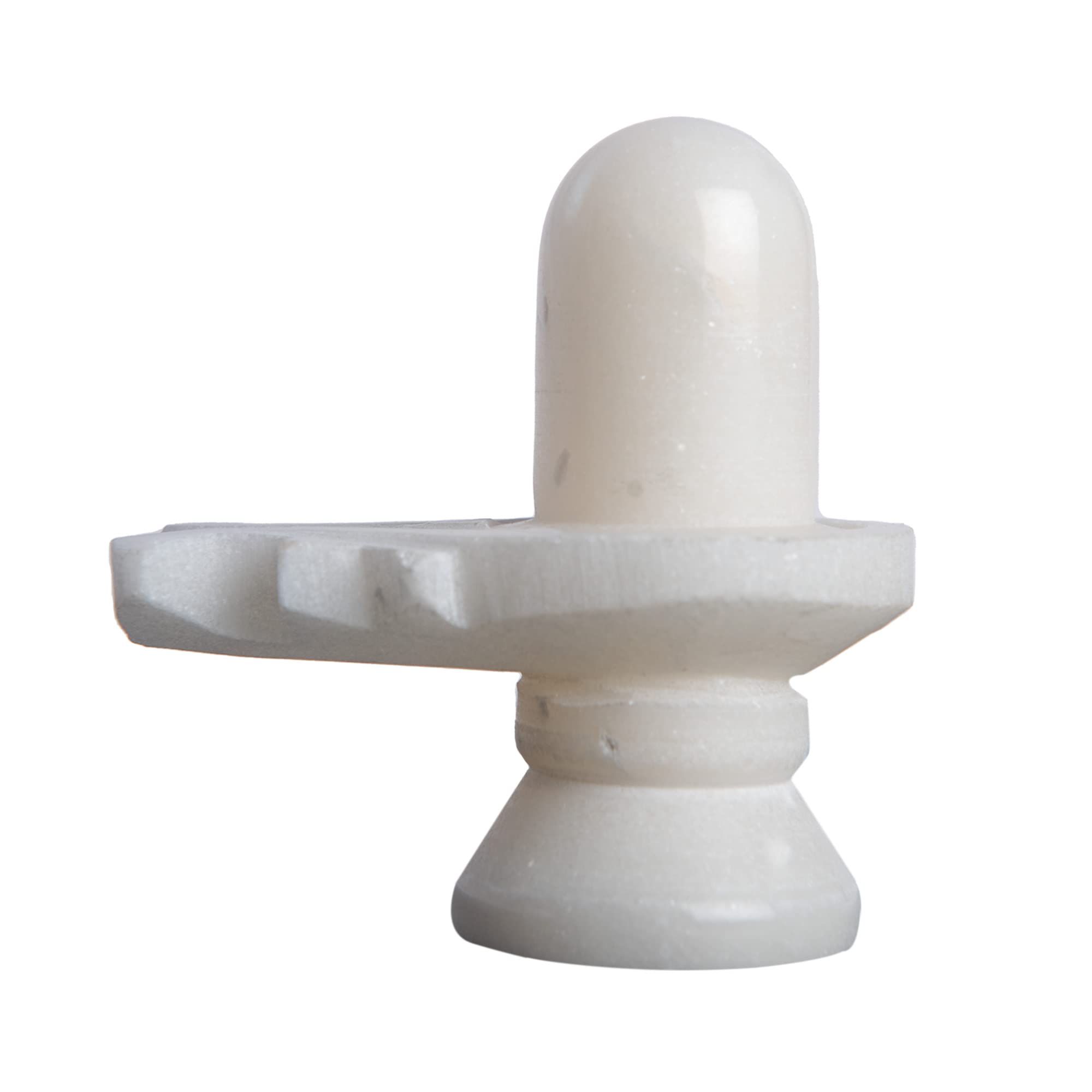 Wonder Care Shivling Statue Shiva Marble Stone Sculpture Handcrafted Shiva Lingham Stone Grey | White Shiv Shankar Accessories Hindu Puja Items (White)