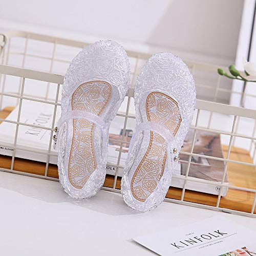 Image of techcity Princess Girls Sandals Dress Up Dance Party Cosplay Jelly Shoes for Kids Toddler Mary Janes