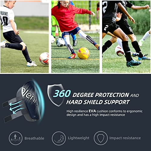 Soccer Shin Guards For Kids, Adjustable Super Light Shin Guards For Soccer Youth Adults With Straps, Breathable Eva Foam Protective Sport Soccer Shin Pads (Xs, Black) #TOP1
