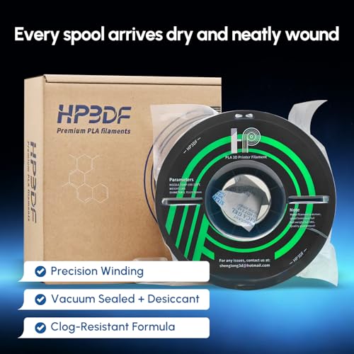 Image of HP3DF PLA Filament, Matte PLA, 3D Printer Filament, PLA Filament 1.75mm Dimensional Accuracy + /- 0.02mm, 1KG Spool (2.2 lbs), Fit Most FDM Printer(Matte Cement Gray)