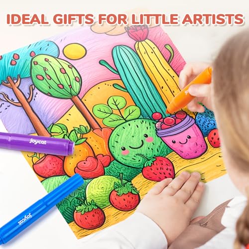 JoyCat 24 Colors Scented Washable Markers for Kids, Fruit & Dessert Smelly Markers with Versatile Conical Tips, Non-Toxic Art Supplies for Toddlers & School Classroom, Ideal Gifts for kids.