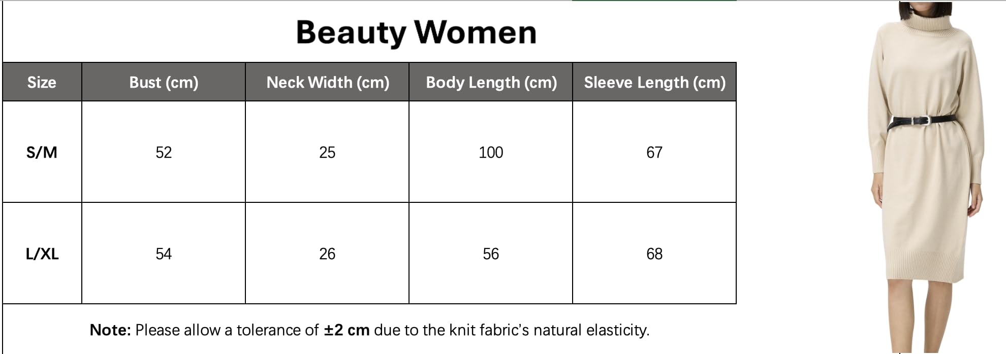 Robe pull pour femme col roulé d'hiver avec ceinture ou cordon | Robe en tricot douce à manches longues | Élégant décontracté | 5 couleurs | S/M - L/XL