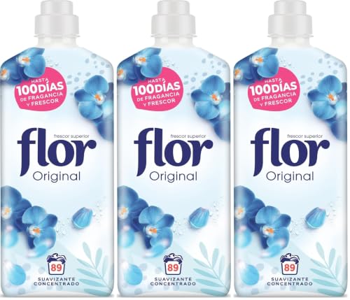 Flor Original, Suavizante Concentrado, para la Ropa, 89 lavados, 1602 mililitro, 1 (Paquete de 3)