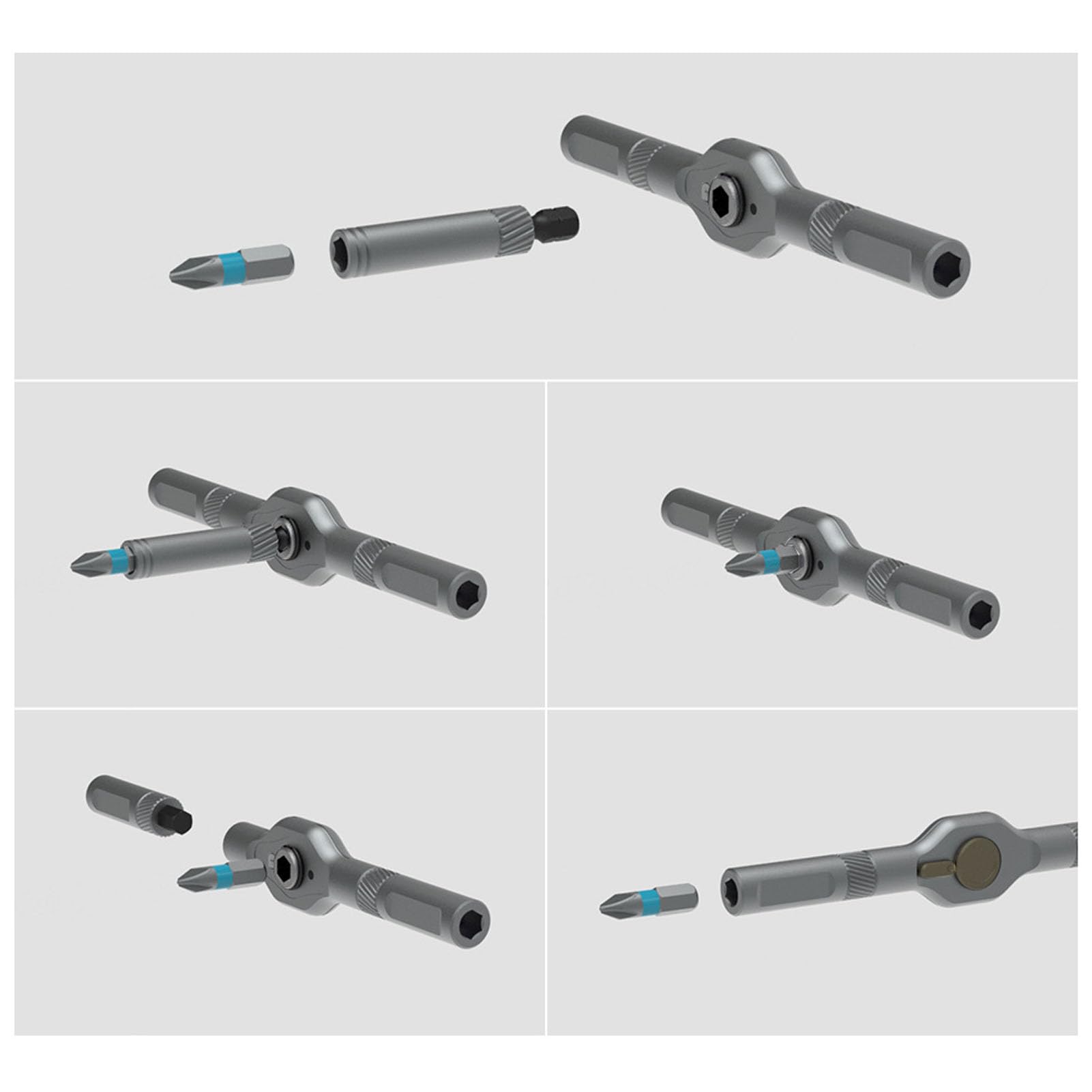 42 in 1 Set di Cacciavite Magnetico, Set di Cacciavite a Cricchetto Fai -te, Set di Azionamento Magnetico a più Bit con Impugnatura a Cricchetto Staccabile, Kit di Strumenti