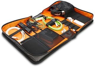 UDG U9983SG/OR - Valigetta Digi Wallet per accessori e tecnologia, grande, ideale per cavi, chiavette, PC, hard disk e molto altro, argento con interni arancione