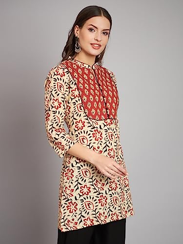 Image of Rapsodia Women's Cotton Regular Kurta (R70149-Red-P Red)