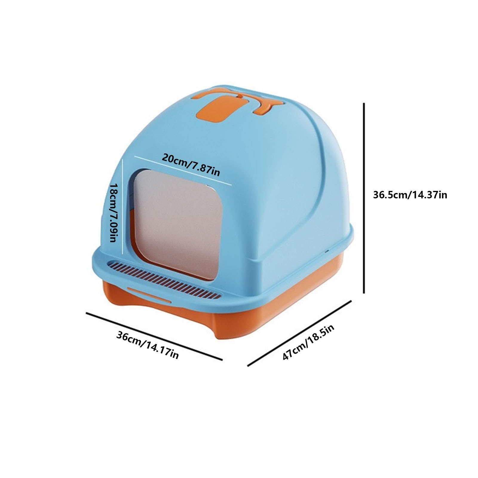 Exclusivo para Gatos y Perros Caja de Arena for Gatos con Tapa, Bandeja Completamente Cerrada Pala for, a Prueba Fugas, Antiadherente, fácil Limpiar para Interiores(Blue)