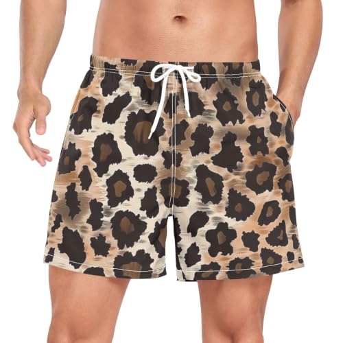 Bañador de secado rápido para hombre ideal para vacaciones y playa con leopardo