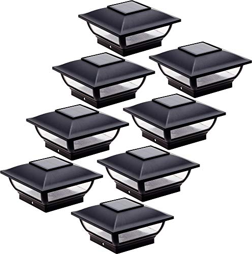 GreenLighting Royalty 7 Lumen Solar Post Cap Light for 4x4 Wood Posts & 4x4 or 5x5 PVC Posts (Black, 8 Pack) GreenLighting Royalty 7 Lumen Solar Post Cap Light for 4x4 Wood Posts & 4x4 or 5x5 PVC Posts (Black, 8 Pack)