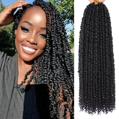 Passion Twist Crochet Hair noir 1B extension synthétique pré-bouclée
