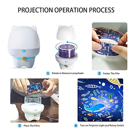 Star Night Light Projector, Starlight Rotating Rechargeable Dimmable Dog Projection Lamp Gifts For Baby Kid Child, Touch Nursery Light With 6 Films Ocean Universe Constellation Sky Birthday Love #TOP5