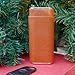 menesia Brown Cigar Case with Cutter - Portable Leather Travel Cigar Holder and Pouch Kit for Men