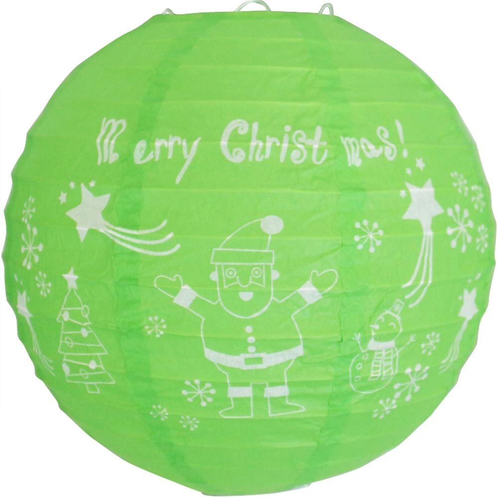 Time to Sparkle 5 Pack Tissue Round Paper Lanterns Lamp Shade Party Decoration- Lantern Merry Christmas, 8"(20cm)