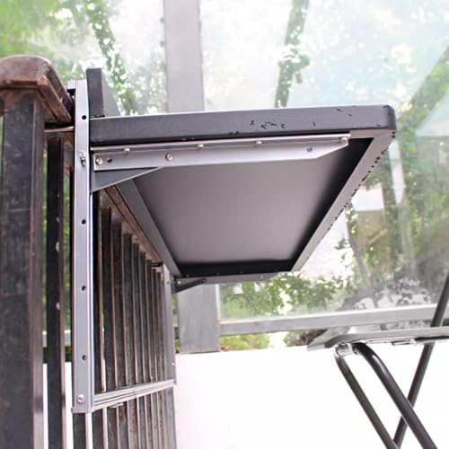Mesa de barandilla para balcón ajustable y plegable para ganar espacio en el patio 6