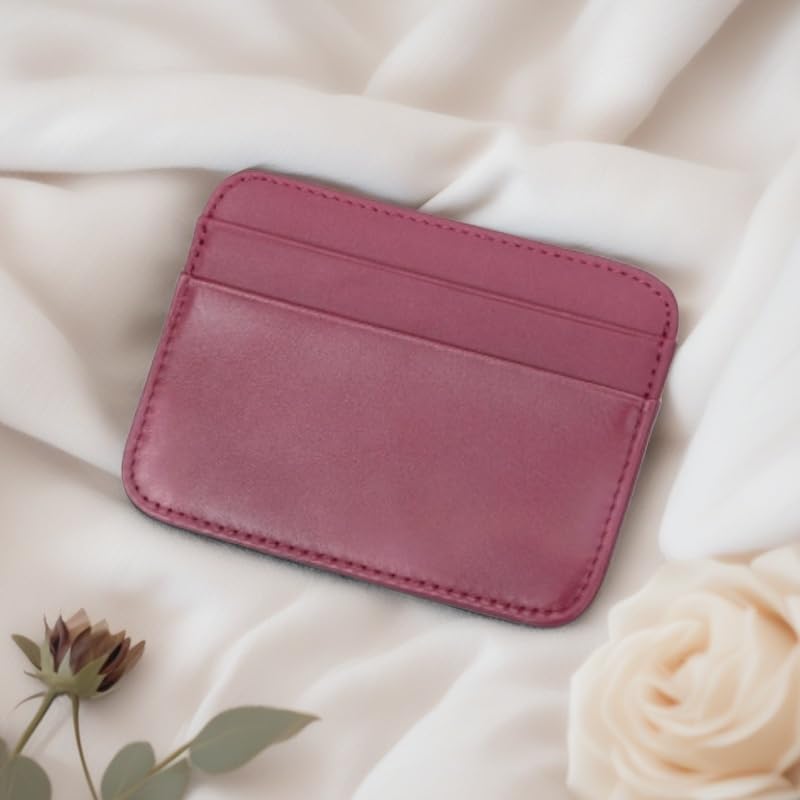Slim RFID-Blocking Minimalist Leather Wallet for Women | Front Pocket Card Holder2