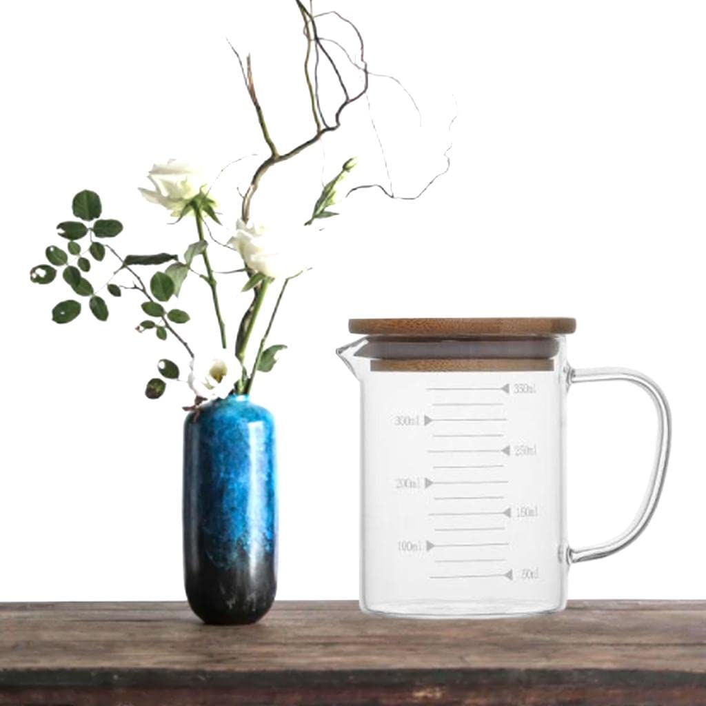2 Tazas Medidoras de Vidrio Resistentes Al con Mango Ergonómico para Horno Y Té, 350 Ml, 4 Piezas