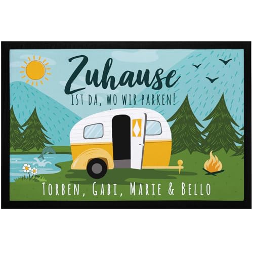 SpecialMe Fußmatte Familie personalisiert mit Namen Zuhause ist da wo wir...
