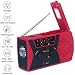 Produktbild MYYYYI Solar-Handkurbel-Notfallwetterradio, tragbares NOAA/AM/FM-Radio mit LED-Taschenlampe, 2000-mAh-Powerbank-Handy-Ladegerät und SOS-Alarm,Rot