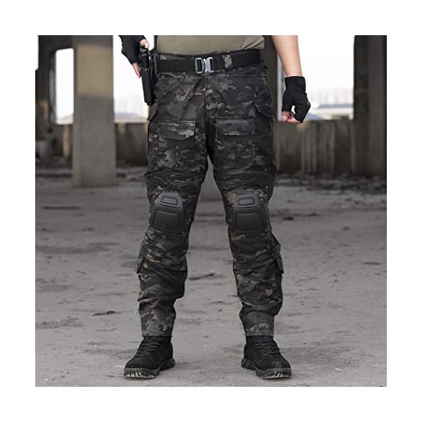IDOGEAR G3 Combat Pants with Knee Pads Multi-camo Pants for Men Outdoor Airsoft Paintball Outdoor Camo Tactical Trousers (Multi-camo Black,34W x 32L) - Image 6