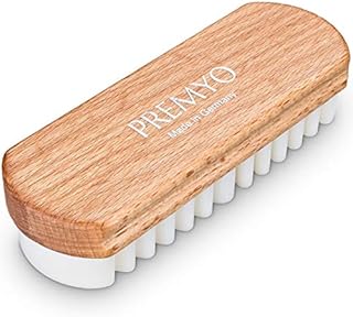 PREMYO Suede Shoe Brush for Gentle Care of all Sorts of Leather Nubuck Velour Soft Crepe Rubber for Careful Cleaning of Boots Safe Grip Easy to Use