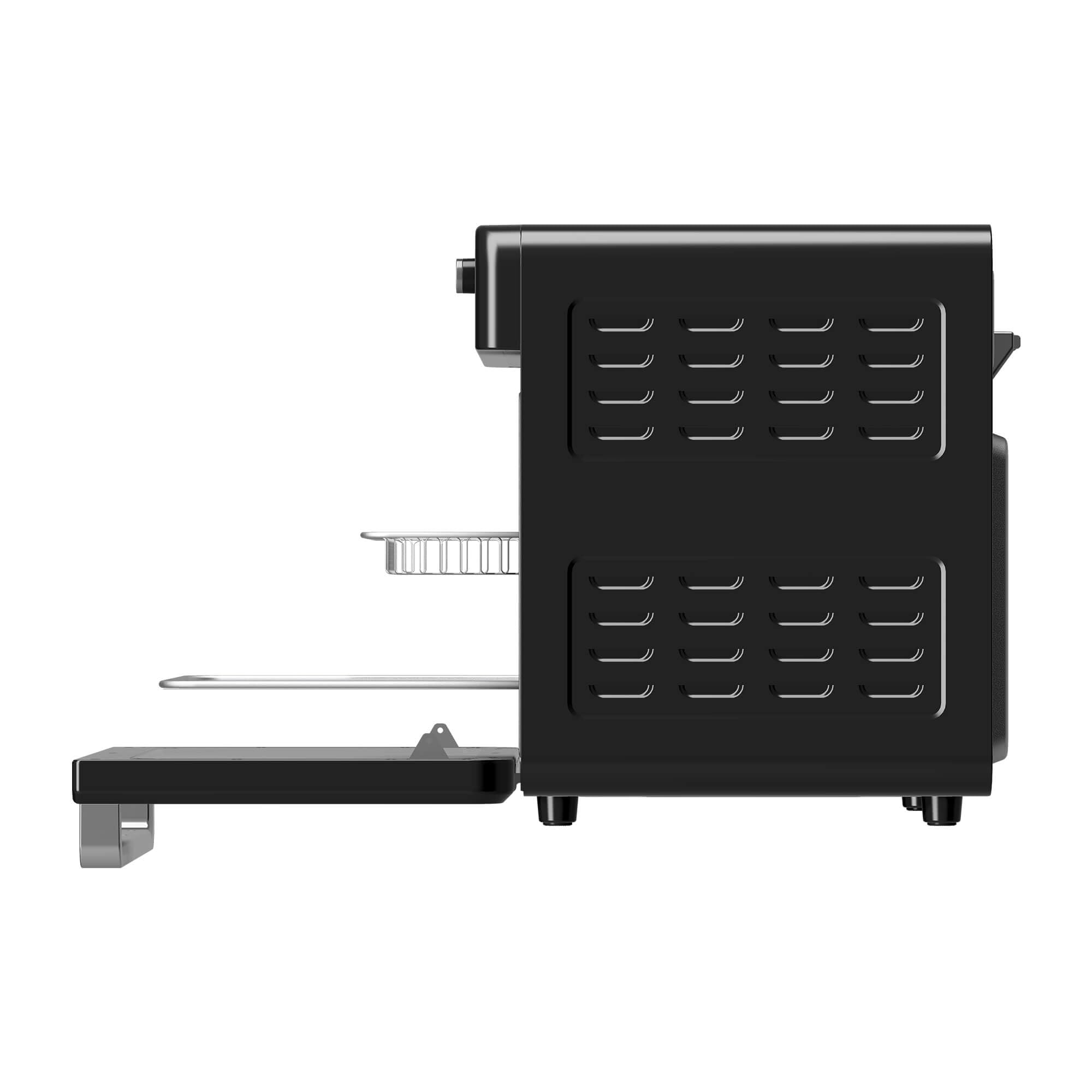 TurboTronic Multi-Smart-Ofen - 19in1 Heißluftofen & Heißluftfritteuse 2100W Power 34L bis 0,5 kg Pommes Mini-Backofen mit Dörrfunktion 40-230°C Grill Airfryer Dörrautomat schwarz
