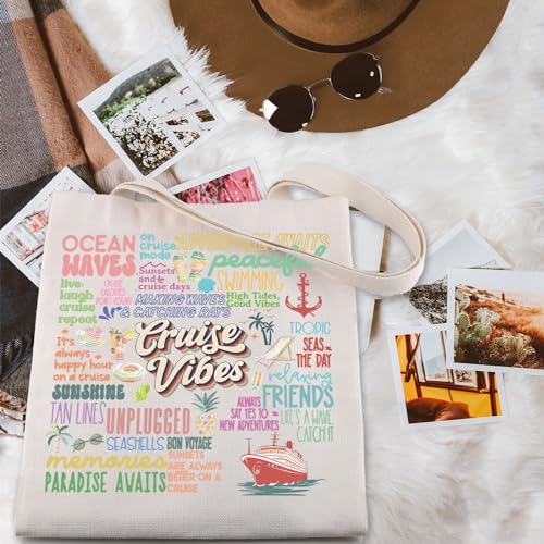 ENSIANTH Cruise Vibes Gift Cruise Vacation Tote Bag Beach Life Gift Female Weekend Cruise Lover Shoulder Bag Sailors Gift4