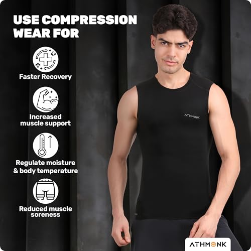 Image of Compression Vest Tank Body Shaper Without Sleeve for Men - Gym Shirt for Men Men Shapewear - Keep Dry Tight Skin Fit - Breathable Inner for Men Sports Wear Workout Gym Sports