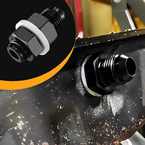 SYKRSS Male 6AN Bulkhead Fuel Cell Fitting Adapter Straight Aluminum — view 6