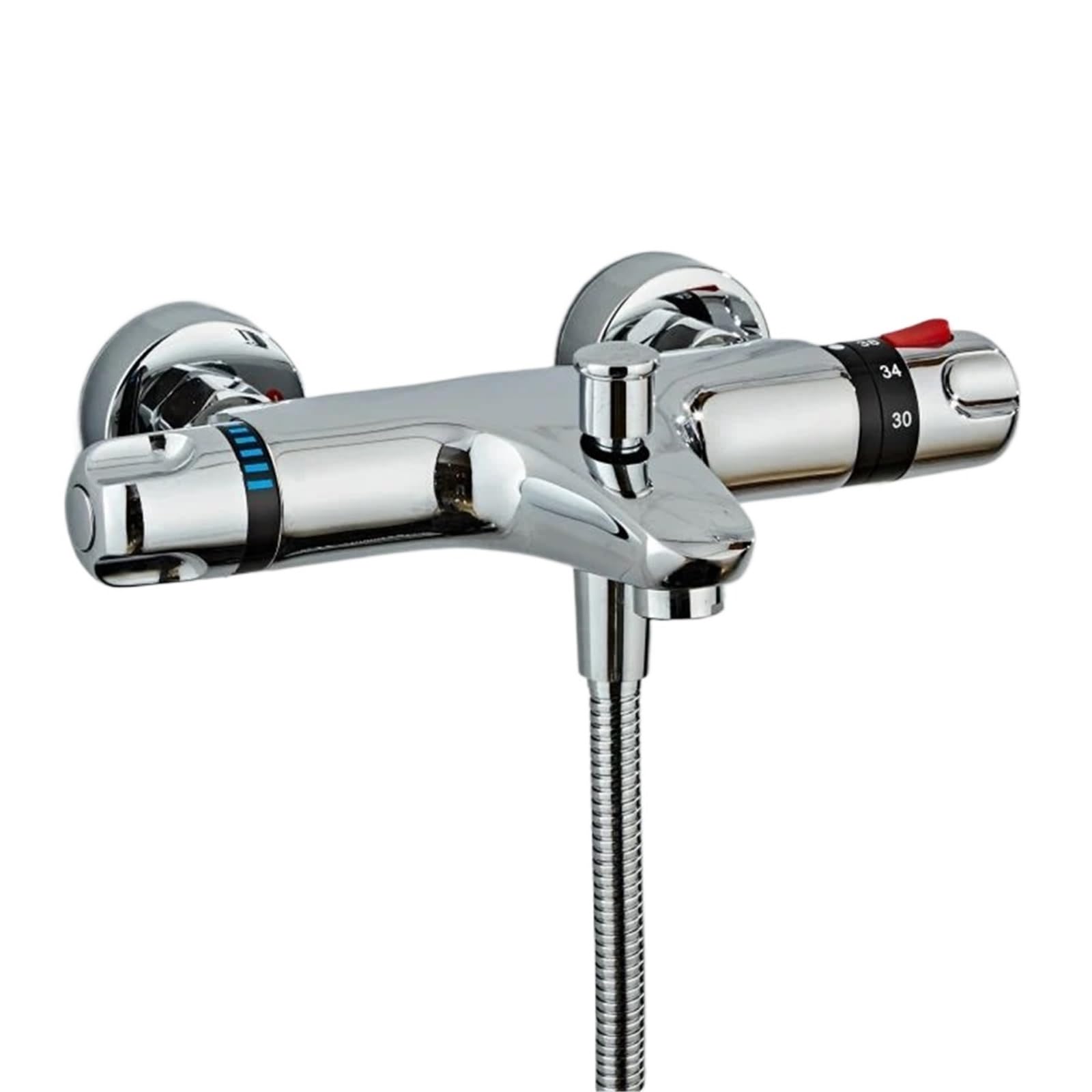 Thermostatic Shower Mixer Bathroom Shower Faucets Bathtub Faucet Thermostatic Bath Mixer Wall Mounted Rainfall Tap(Down)